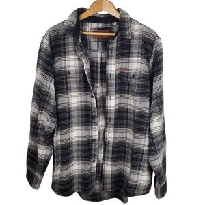Orvis Men's Black and White Plaid Flannel Shacket. MED.  0158